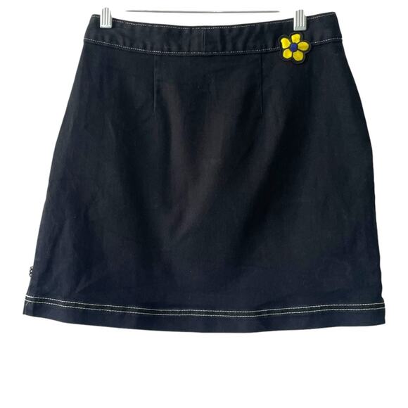 Vans Black Mini Skirt Size Small Jean Patch Groovy 70s Skate - Picture 6 of 8